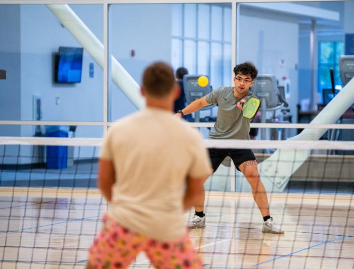 Student Plays pickleball